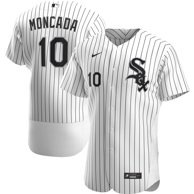 2020 MLB Men Chicago White Sox 10 Yoan Moncada Nike White Home 2020 Authentic Player Jersey 1